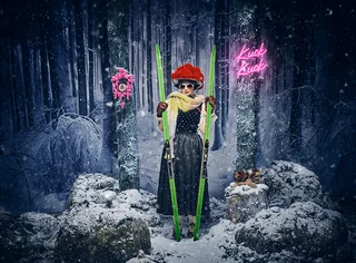 SchwarzwaldMarie Postkarte "Ski"